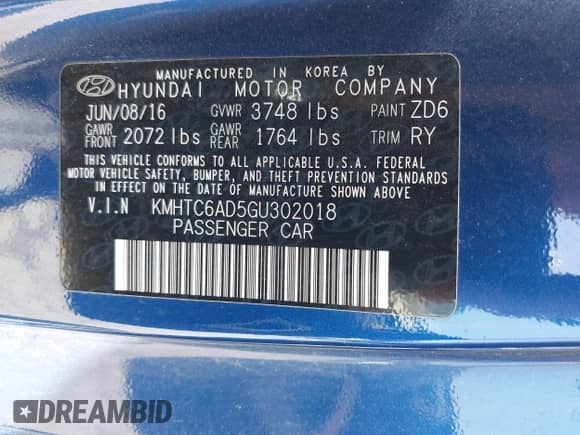 2016 Hyundai Veloster с VIN KMHTC6AD5GU302018, выставлен на аукционе IAAI как лот 42177275 с пробегом Не указан миль и . История ставок и продаж доступна на DreamBid. Изображение 9.