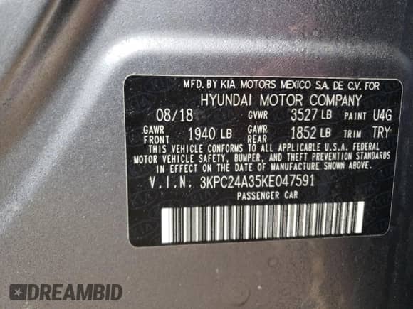 2019 Hyundai Accent SE с VIN 3KPC24A35KE047591, выставлен на аукционе Copart как лот 39206464 с пробегом 80 879 миль миль и . История ставок и продаж доступна на DreamBid. Изображение 12.