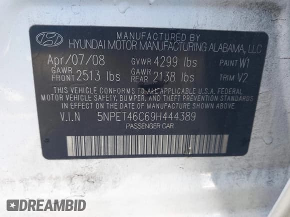 ✅ 2009 Hyundai Sonata GLS • VIN: 5NPET46C69H444389 • Лот: 41457016. Опубликован ранее на IAAI с пробегом 182 437 миль. Бесплатный доступ к архиву аукционных продаж из США и подробный отчёт об истории автомобиля на DreamBid. Изображение 9.