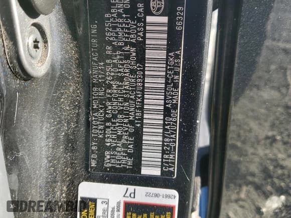 ✅ 2015 Toyota Camry XSE • VIN: 4T1BF1FK4FU893017 • Lot: 86257905. Wystawiony na Copart z przebiegiem 112 861 mil. Bezpłatny archiwum sprzedaży aukcyjnych z USA i szczegółowy raport historii pojazdu na DreamBid. Zdjęcie 12.