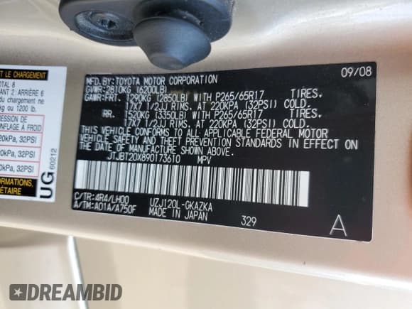 ✅ 2009 Lexus GX 470 • VIN: JTJBT20X890173610 • Lot: 80115835. Wystawiony na Copart z przebiegiem 156 962 mil. Bezpłatny archiwum sprzedaży aukcyjnych z USA i szczegółowy raport historii pojazdu na DreamBid. Zdjęcie 13.