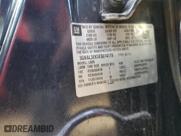✅ 2014 Chevrolet Captiva Sport LT • VIN: 3GNAL3EK5ES614119 • Lot: 49320655. Wystawiony na Copart z przebiegiem 149 092 mil. Bezpłatny archiwum sprzedaży aukcyjnych z USA i szczegółowy raport historii pojazdu na DreamBid. Zdjęcie 13.
