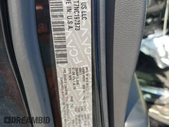 2022 Dodge Durango Pursuit z VIN 1C4SDJFT7NC197873, wystawiony jako Copart lot #68857965 z przebiegiem Nie podano mil oraz Szkoda całkowita • Salvage title. Historia ofert i sprzedaży dostępna na DreamBid. Obrazek 13.