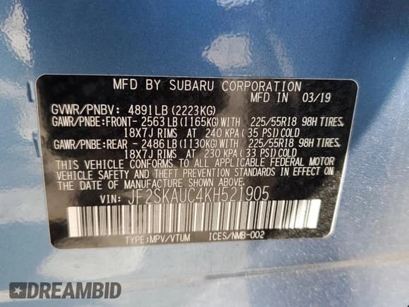 ✅ 2019 Subaru Forester Limited • VIN: JF2SKAUC4KH521905 • Lot: 92496595. Listed on Copart with 48,115 mi. Free auction sales archive from the USA and detailed vehicle history report at DreamBid. Image 14.