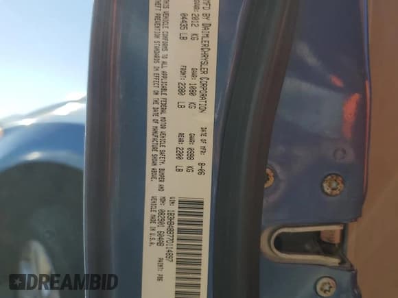 ✅ 2007 Dodge Caliber SXT • VIN: 1B3HB48B77D114897 • Lot: 69841534. Listed on Copart with Not provided. Free auction sales archive from the USA and detailed vehicle history report at DreamBid. Image 12.