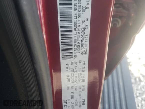 2019 Ram 1500 Limited z VIN 1C6SRFPT0KN518866, wystawiony jako Copart lot #79072574 z przebiegiem 109 062 mil mil oraz Szkoda całkowita • Salvage title. Historia ofert i sprzedaży dostępna na DreamBid. Obrazek 13.