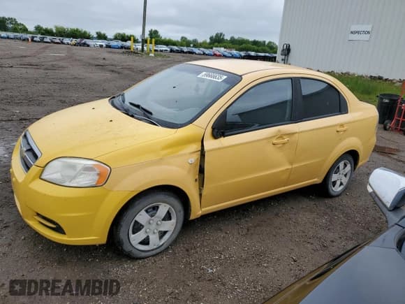 ✅ 2007 Chevrolet Aveo LS • VIN: KL1TD56657B081075 • Lot: 59666635. Wystawiony na Copart z przebiegiem 127 722 mil. Bezpłatny archiwum sprzedaży aukcyjnych z USA i szczegółowy raport historii pojazdu na DreamBid. Zdjęcie 1.