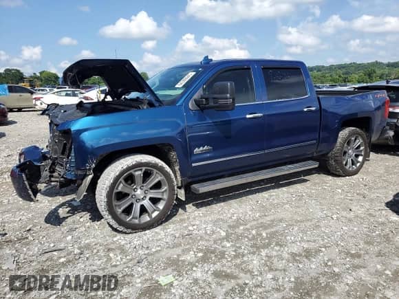 2018 Chevrolet Silverado 1500 High Country with VIN 3GCUKTEJ1JG419535, listed as a Copart auction lot 64389945 with 113,452 mi miles and Salvage title. Bid and sale history available at DreamBid. Image 1.