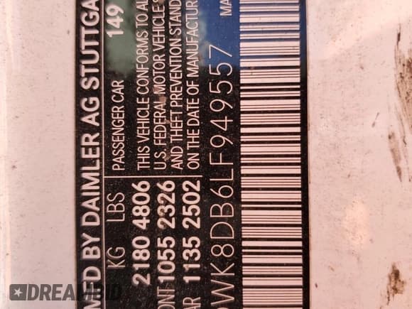 ✅ 2020 Mercedes-Benz C 300 • VIN: WDDWK8DB6LF949557 • Lot: 69230864. Wystawiony na Copart z przebiegiem Nie podano. Bezpłatny archiwum sprzedaży aukcyjnych z USA i szczegółowy raport historii pojazdu na DreamBid. Zdjęcie 12.