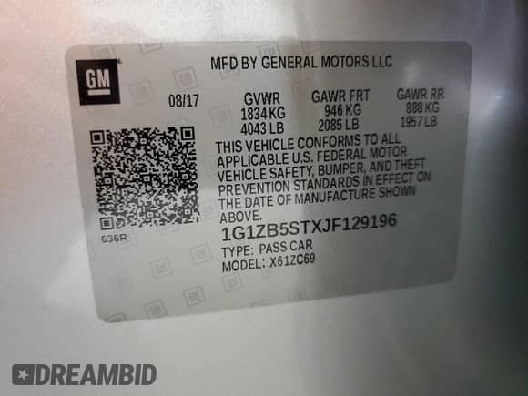 2018 Chevrolet Malibu LS z VIN 1G1ZB5STXJF129196, wystawiony jako Copart lot #85699095 z przebiegiem 137 171 mil mil oraz Szkoda całkowita • Salvage title. Historia ofert i sprzedaży dostępna na DreamBid. Obrazek 13.