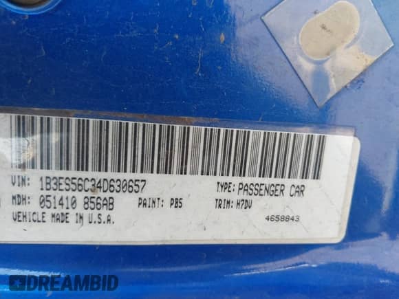 2004 Dodge Neon SXT z VIN 1B3ES56C34D630657, wystawiony jako IAAI lot #42436147 z przebiegiem 149 016 mil mil oraz . Historia ofert i sprzedaży dostępna na DreamBid. Obrazek 9.