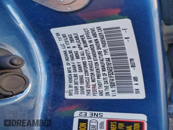 ✅ 2010 Honda Civic LX • VIN: 19XFA1F52AE016144 • Lot: 91183155. Listed on Copart with 215,596 mi. Free auction sales archive from the USA and detailed vehicle history report at DreamBid. Image 12.