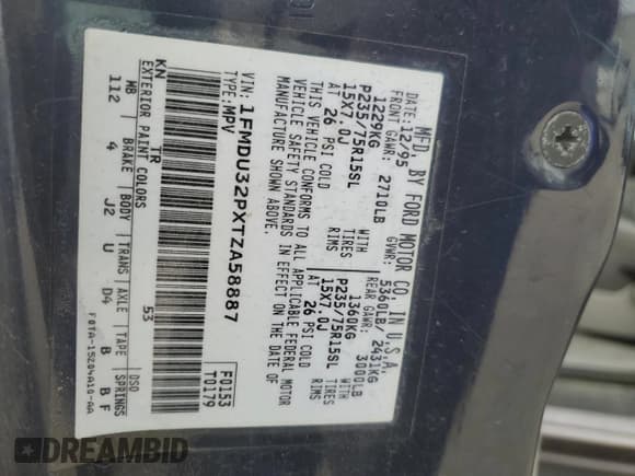 ✅ 1996 Ford Explorer XLT • VIN: 1FMDU32PXTZA58887 • Lot: 47597175. Wystawiony na Copart z przebiegiem 74 043 mil. Bezpłatny archiwum sprzedaży aukcyjnych z USA i szczegółowy raport historii pojazdu na DreamBid. Zdjęcie 13.