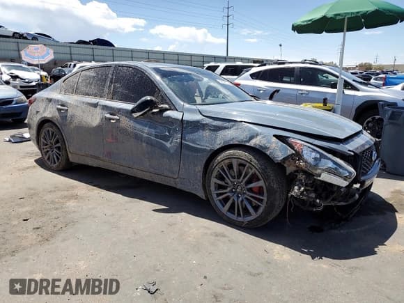 ✅ 2023 Infiniti Q50 Red Sport 400 • VIN: JN1FV7DP9PM570399 • Lot: 62879775. Listed on Copart with 24,054 mi. Free auction sales archive from the USA and detailed vehicle history report at DreamBid. Image 4.