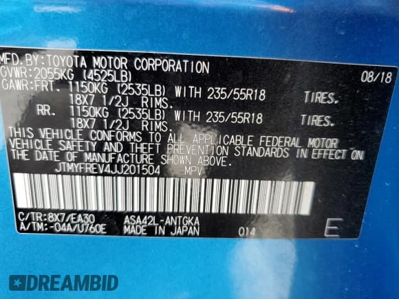 ✅ 2018 Toyota RAV4 Limited • VIN: JTMYFREV4JJ201504 • Lot: 91853185. Listed on Copart with 32,997 mi. Free auction sales archive from the USA and detailed vehicle history report at DreamBid. Image 13.