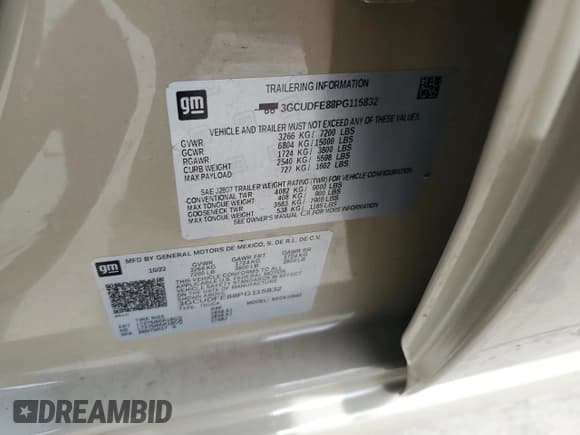 ✅ 2023 Chevrolet Silverado 1500 LT Trail Boss • VIN: 3GCUDFE88PG115832 • Lot: 48761895. Wystawiony na Copart z przebiegiem 57 479 mil. Bezpłatny archiwum sprzedaży aukcyjnych z USA i szczegółowy raport historii pojazdu na DreamBid. Zdjęcie 13.