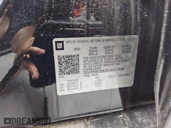 2019 Chevrolet Silverado 1500 LT с VIN 3GCPWCEK3KG217338, выставлен на аукционе Copart как лот 60114045 с пробегом 89 402 миль миль и Чистый • Clean title. История ставок и продаж доступна на DreamBid. Изображение 12.