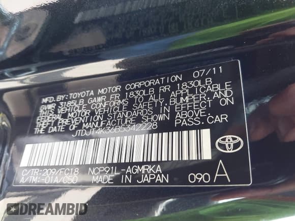 ✅ 2011 Toyota Yaris • VIN: JTDJT4K36B5342228 • Lot: 42500662. Wystawiony na IAAI z przebiegiem 108 348 mil. Bezpłatny archiwum sprzedaży aukcyjnych z USA i szczegółowy raport historii pojazdu na DreamBid. Zdjęcie 9.