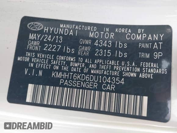 2013 Hyundai Genesis Coupe R-Spec с VIN KMHHT6KD6DU104354, выставлен на аукционе IAAI как лот 41583865 с пробегом 134 104 миль миль и . История ставок и продаж доступна на DreamBid. Изображение 9.