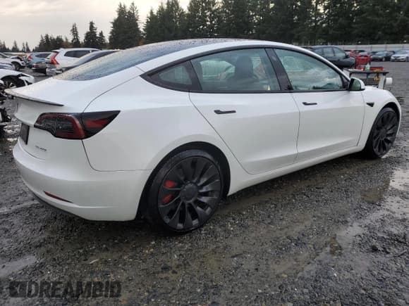 ✅ 2023 Tesla Model 3 Performance • VIN: 5YJ3E1EC1PF426461 • Лот: 91436525. Опубликован ранее на Copart с пробегом 72 667 миль. Бесплатный доступ к архиву аукционных продаж из США и подробный отчёт об истории автомобиля на DreamBid. Изображение 3.