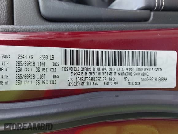 ✅ 2017 Jeep Grand Cherokee Limited • VIN: 1C4RJFBG4HC872127 • Лот: 43661783. Опубликован ранее на IAAI с пробегом 134 410 миль. Бесплатный доступ к архиву аукционных продаж из США и подробный отчёт об истории автомобиля на DreamBid. Изображение 9.