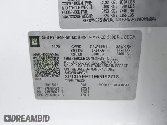 ✅ 2021 Chevrolet Silverado 1500 RST • VIN: 3GCUYEET1MG192718 • Лот: 41692530. Опубликован ранее на IAAI с пробегом 90 221 миль. Бесплатный доступ к архиву аукционных продаж из США и подробный отчёт об истории автомобиля на DreamBid. Изображение 9.