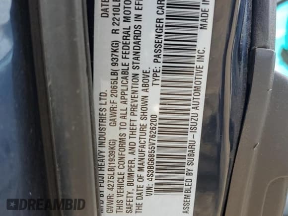 ✅ 1997 Subaru Legacy Outback • VIN: 4S3BG6855V7626200 • Лот: 65758095. Опубликован ранее на Copart с пробегом 151 210 миль. Бесплатный доступ к архиву аукционных продаж из США и подробный отчёт об истории автомобиля на DreamBid. Изображение 13.