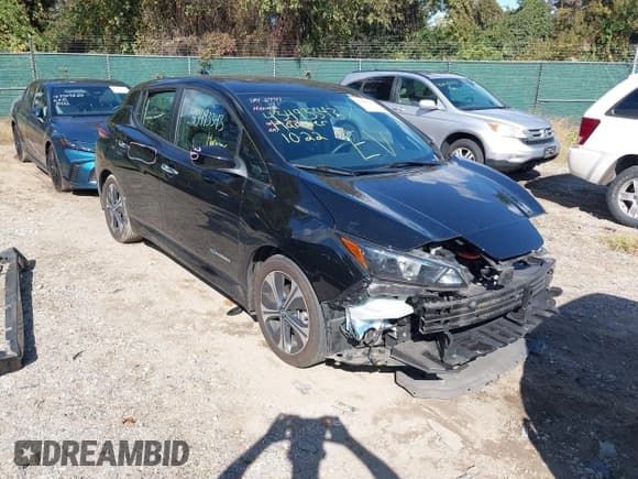 ✅ 2019 Nissan LEAF SV • VIN: 1N4AZ1CP5KC315277 • Lot: 43493343. Listed on IAAI with 90,884 mi. Free auction sales archive from the USA and detailed vehicle history report at DreamBid. Image 1.
