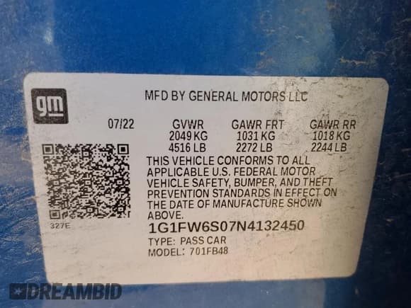 ✅ 2022 Chevrolet Bolt EV 1LT • VIN: 1G1FW6S07N4132450 • Lot: 72857904. Wystawiony na Copart z przebiegiem Nie podano. Bezpłatny archiwum sprzedaży aukcyjnych z USA i szczegółowy raport historii pojazdu na DreamBid. Zdjęcie 12.