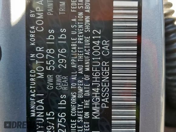 ✅ 2015 Hyundai Equus Signature • VIN: KMHGH4JH6FU100412 • Lot: 82050055. Listed on Copart with 182,492 mi. Free auction sales archive from the USA and detailed vehicle history report at DreamBid. Image 13.