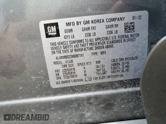 ✅ 2022 Buick Encore GX Preferred • VIN: KL4MMBS23NB087141 • Lot: 64024985. Wystawiony na Copart z przebiegiem 42 782 mil. Bezpłatny archiwum sprzedaży aukcyjnych z USA i szczegółowy raport historii pojazdu na DreamBid. Zdjęcie 14.