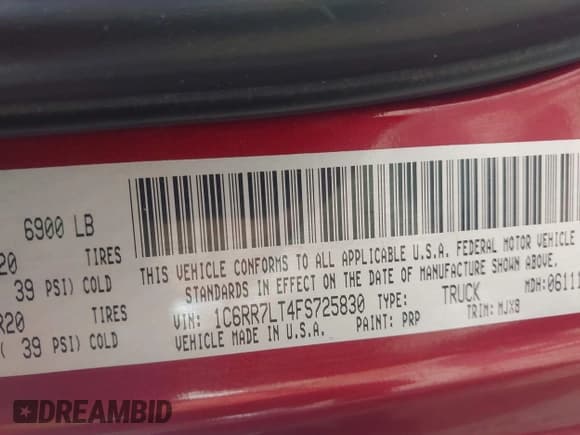 ✅ 2015 Ram 1500 Big Horn • VIN: 1C6RR7LT4FS725830 • Lot: 42523568. Listed on IAAI with 149,452 mi. Free auction sales archive from the USA and detailed vehicle history report at DreamBid. Image 9.
