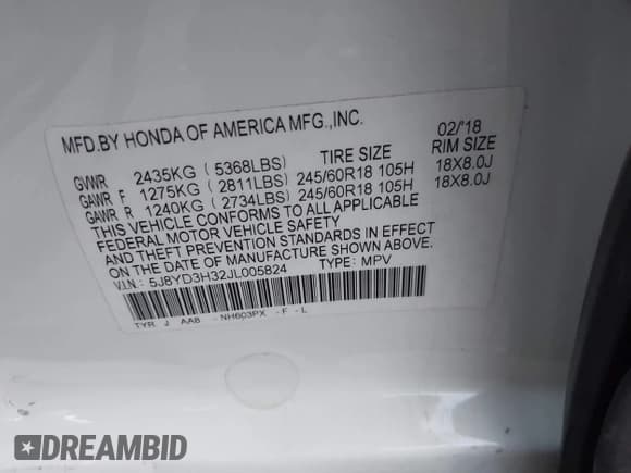 ✅ 2018 Acura MDX • VIN: 5J8YD3H32JL005824 • Лот: 43406531. Опубликован ранее на IAAI с пробегом 86 180 миль. Бесплатный доступ к архиву аукционных продаж из США и подробный отчёт об истории автомобиля на DreamBid. Изображение 9.