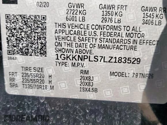 ✅ 2020 GMC Acadia Denali • VIN: 1GKKNPLS7LZ183529 • Лот: 70168545. Опубликован ранее на Copart с пробегом 78 788 миль. Бесплатный доступ к архиву аукционных продаж из США и подробный отчёт об истории автомобиля на DreamBid. Изображение 14.