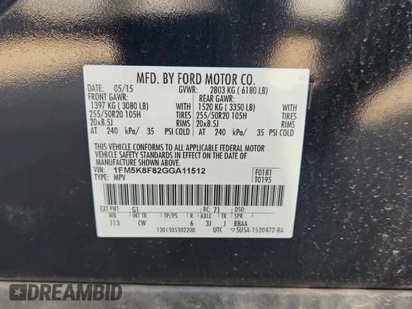 ✅ 2016 Ford Explorer Limited • VIN: 1FM5K8F82GGA11512 • Lot: 80162905. Wystawiony na Copart z przebiegiem 117 444 mil. Bezpłatny archiwum sprzedaży aukcyjnych z USA i szczegółowy raport historii pojazdu na DreamBid. Zdjęcie 14.