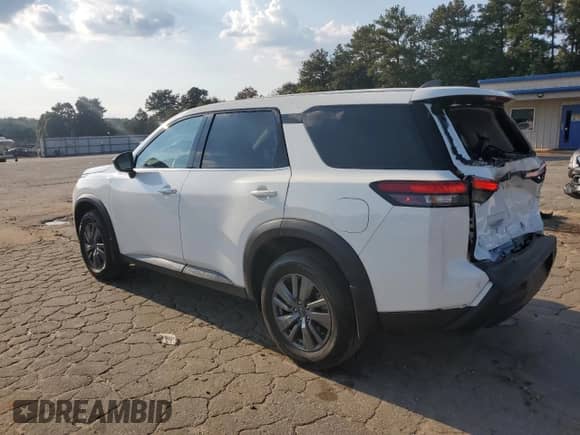 2025 Nissan Pathfinder S with VIN 5N1DR3AA3SC228006, listed as a Copart auction lot 80459665 with 5,233 mi miles and Salvage title. Bid and sale history available at DreamBid. Image 2.