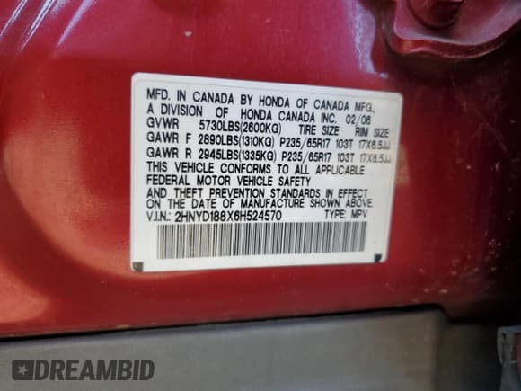 ✅ 2006 Acura MDX Touring • VIN: 2HNYD188X6H524570 • Лот: 87036435. Опубликован ранее на Copart с пробегом 267 345 миль. Бесплатный доступ к архиву аукционных продаж из США и подробный отчёт об истории автомобиля на DreamBid. Изображение 13.