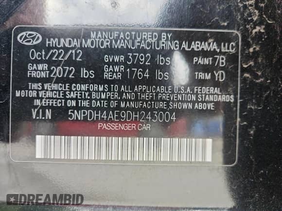 ✅ 2013 Hyundai Elantra GLS • VIN: 5NPDH4AE9DH243004 • Lot: 83972185. Wystawiony na Copart z przebiegiem 54 218 mil mil. Skorzystaj z bezpłatnego archiwum sprzedaży aukcyjnych z USA i zobacz szczegółowy raport historii pojazdu na DreamBid. Zdjęcie 12.