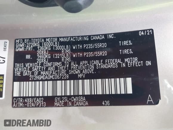 ✅ 2021 Lexus RX 450h • VIN: 2T2HGMDA0MC067228 • Лот: 41818836. Опубликован ранее на IAAI с пробегом 28 850 миль. Бесплатный доступ к архиву аукционных продаж из США и подробный отчёт об истории автомобиля на DreamBid. Изображение 9.