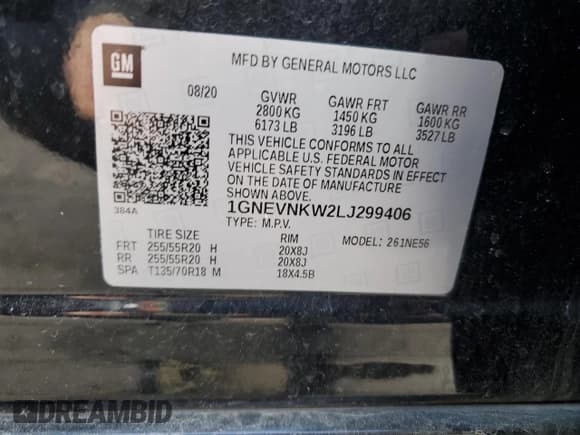 ✅ 2020 Chevrolet Traverse High Country • VIN: 1GNEVNKW2LJ299406 • Lot: 48380595. Listed on Copart with 31,922 mi. Free auction sales archive from the USA and detailed vehicle history report at DreamBid. Image 13.