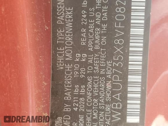 ✅ 2008 BMW 1 Series 128i • VIN: WBAUP735X8VF08259 • Lot: 56908855. Listed on Copart with 157,401 mi. Free auction sales archive from the USA and detailed vehicle history report at DreamBid. Image 12.