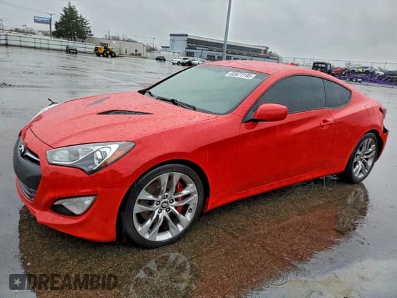 ✅ 2013 Hyundai Genesis Coupe Track • VIN: KMHHU6KJ9DU101399 • Lot: 93871195. Listed on Copart with 56,370 mi. Free auction sales archive from the USA and detailed vehicle history report at DreamBid. Image 1.
