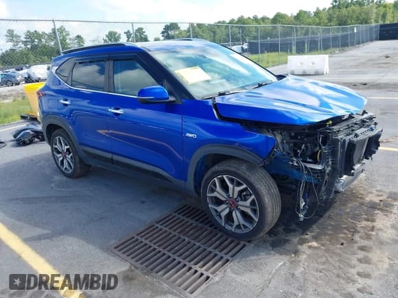 ✅ 2021 Kia Seltos SX • VIN: KNDETCA24M7042120 • Lot: 43010866. Listed on IAAI with 66,341 mi. Free auction sales archive from the USA and detailed vehicle history report at DreamBid. Image 1.