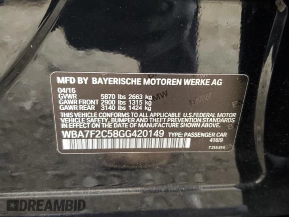 ✅ 2016 BMW 7 Series 750i xDrive • VIN: WBA7F2C58GG420149 • Lot: 92687385. Wystawiony na Copart z przebiegiem 96 532 mil. Bezpłatny archiwum sprzedaży aukcyjnych z USA i szczegółowy raport historii pojazdu na DreamBid. Zdjęcie 13.