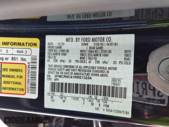 ✅ 2024 Ford Bronco Sport Outer Banks • VIN: 3FMCR9C61RRE13254 • Lot: 43316140. Wystawiony na IAAI z przebiegiem 24 200 mil. Bezpłatny archiwum sprzedaży aukcyjnych z USA i szczegółowy raport historii pojazdu na DreamBid. Zdjęcie 9.