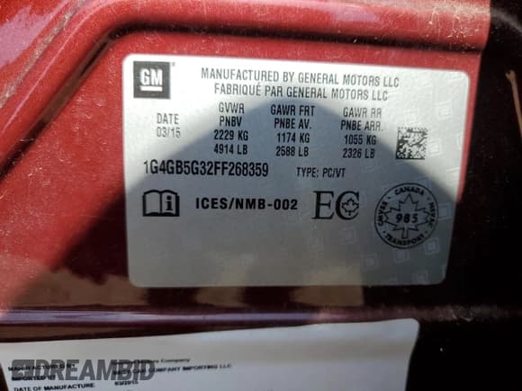 ✅ 2015 Buick LaCrosse Leather • VIN: 1G4GB5G32FF268359 • Lot: 71908815. Wystawiony na Copart z przebiegiem 91 519 mil. Bezpłatny archiwum sprzedaży aukcyjnych z USA i szczegółowy raport historii pojazdu na DreamBid. Zdjęcie 13.