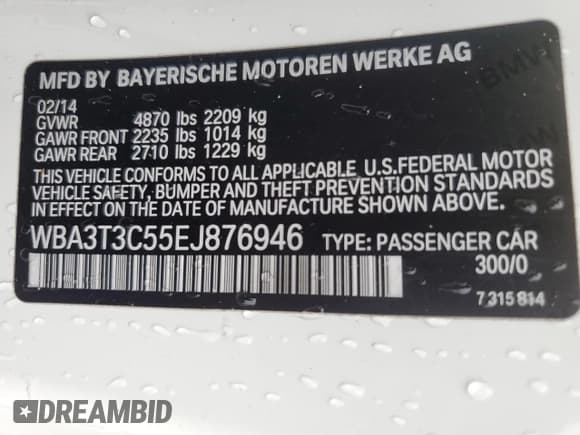 ✅ 2014 BMW 4 Series 435i • VIN: WBA3T3C55EJ876946 • Лот: 67578245. Опубликован ранее на Copart с пробегом 68 617 миль. Бесплатный доступ к архиву аукционных продаж из США и подробный отчёт об истории автомобиля на DreamBid. Изображение 12.