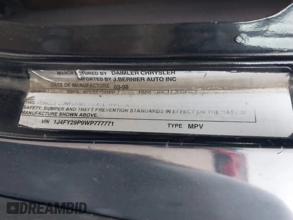 ✅ 1998 Jeep Wrangler SE • VIN: 1J4FY29P9WP777771 • Lot: 43752771. Wystawiony na IAAI z przebiegiem Nie podano. Bezpłatny archiwum sprzedaży aukcyjnych z USA i szczegółowy raport historii pojazdu na DreamBid. Zdjęcie 9.