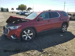 2019 Chevrolet Traverse LT z VIN 1GNEVHKW5KJ207348, wystawiony jako Copart lot #81129635 z przebiegiem Nie podano mil oraz Szkoda całkowita • Salvage title. Historia ofert i sprzedaży dostępna na DreamBid. Obrazek 1.