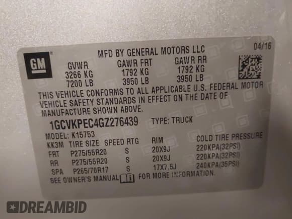 ✅ 2016 Chevrolet Silverado 1500 Custom • VIN: 1GCVKPEC4GZ276439 • Lot: 43381476. Wystawiony na IAAI z przebiegiem 162 310 mil. Bezpłatny archiwum sprzedaży aukcyjnych z USA i szczegółowy raport historii pojazdu na DreamBid. Zdjęcie 9.